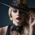 thumbnail image 5 of Pendientes de gato de Halloween, pendientes colgantes de madera con forma de gato negro, pendientes colgantes de esqueleto de gato para mujer, 5 of 5