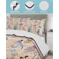 thumbnail image 4 of Coastal Beach Full Size Down Alternative Comforter, Lightweight Comforter Quilt Bedding Set with Pillow Shams Nautical Summer Ocean Starfish Coral All Seasons Bed Comforter Duvet Insert 78"x90", 4 of 7
