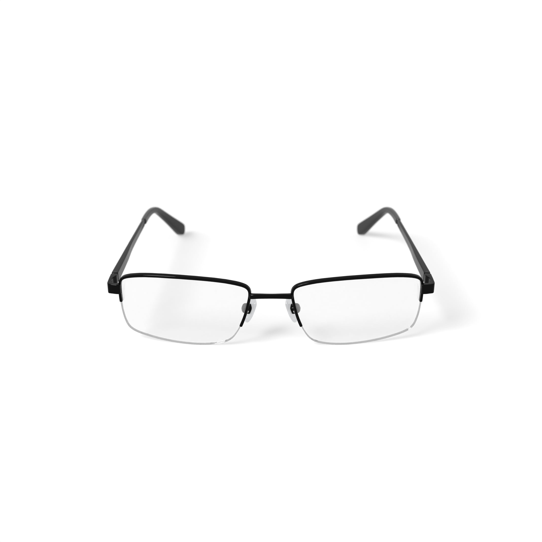 Adolfo Men's Officer Rectangular Prescription Eyeglasses with Case, Gunmetal