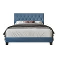 thumbnail image 3 of Home Design Omaha Queen Tufted Upholstered Panel Bed Frame, Blue, Easy Assembly, 3 of 5