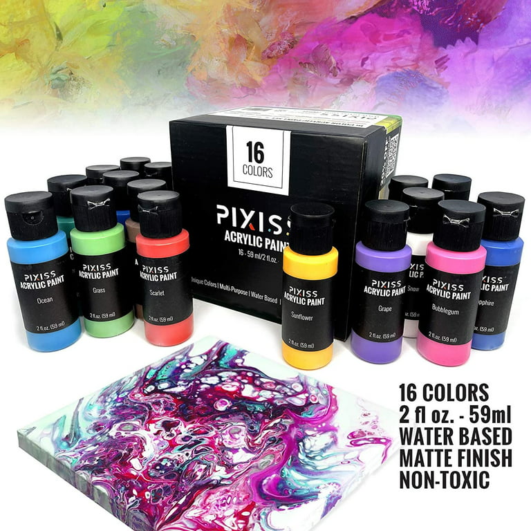Buy Floetrol For Acrylic Paint Pouring Kit, Flotrol Acrylic Pour Medium  Additive, 16 Acrylic Pouring Paints, 20 Pixiss Wood Mixing Sticks Online at  desertcartKUWAIT