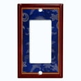 thumbnail image 5 of Metal Light Switch Plate Cover Elegant Blue Floral Damask Maroon Frame FRA037, 5 of 13