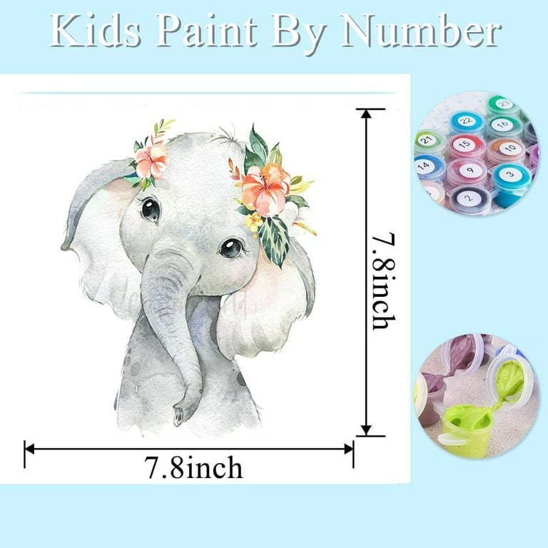 KYOQFVN 4 Pack DIY Paint by Numbers for Kids Ages 4-8 - Paint by Number for Kids Beginners Easy Acrylic Paint Numbers Canvas Arts Age