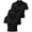 Solid Black, Solid Black, Solid Black, variant on 3 Pack: Women's V Neck Crop Polo Shirts - Short Sleeve Sweater Dry Fit Golf Athletic Workout Collared Tops
