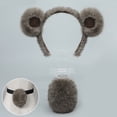 thumbnail image 5 of Hzzsbu Bear Ear Hairband With Matching Tail Set, Animal Themed Hair Accessory For Carnival Birthday Gathering, 5 of 7