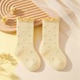 thumbnail image 2 of Girls Ruffle Socks Frilly Turn-Cuff Crew Socks Floral Sock Soft Breathable Casual Dress Socks 0-12 Months 1T 2T 3T 4T 5T Kids, 2 of 8