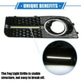 thumbnail image 3 of Unique Bargains 1 Pair Front Bumper Grille Fog Light for Audi A4 B8 STANDARD 2009-2011 Plastic, Black Front with LED, 3 of 7