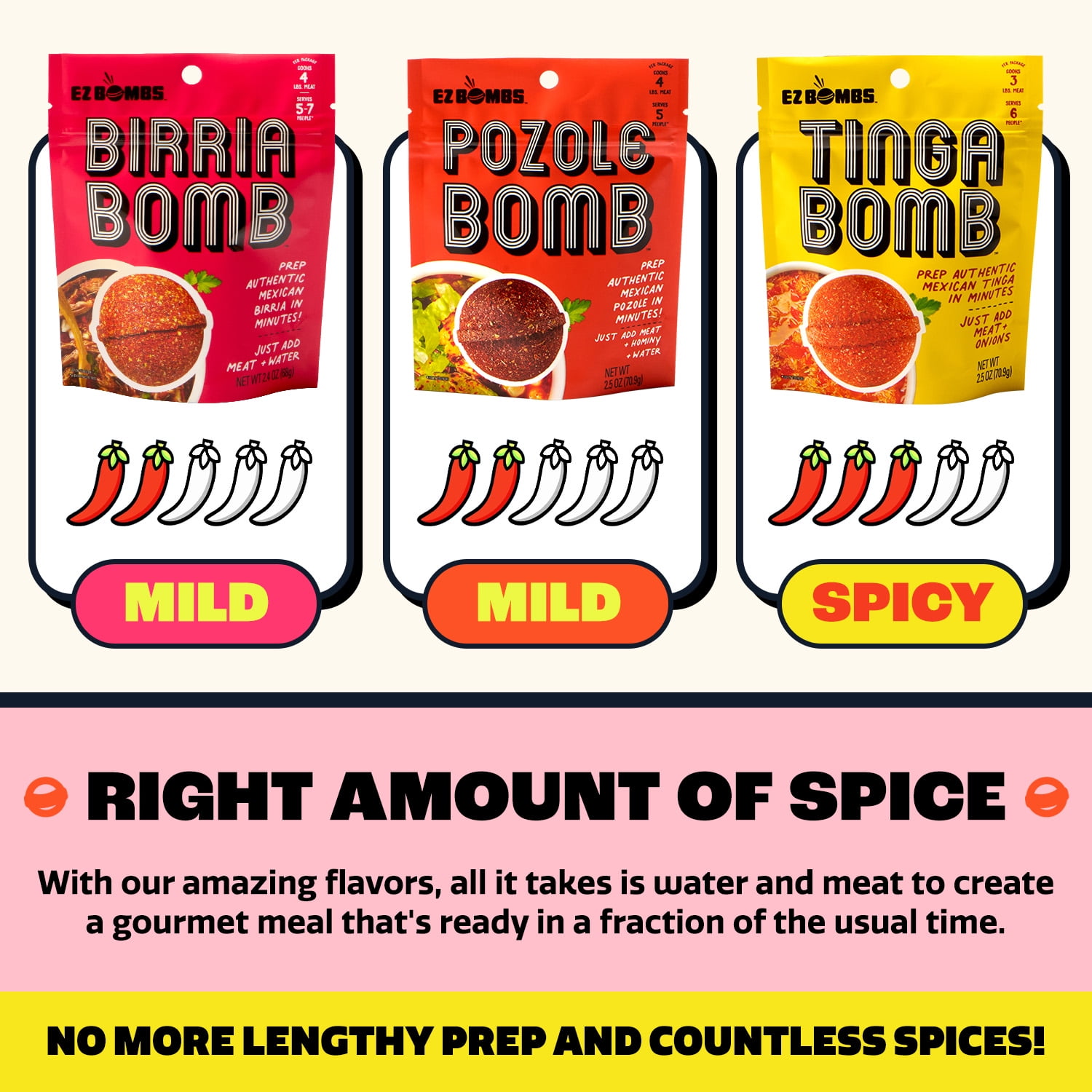 EZ Bombs Birria Bomb Seasoning, 1 Pack – Authentic Mexican Spice Mix for Tacos, Burritos, Nachos, and Quesadillas – Made with Real Chiles, Herbs, and Spices