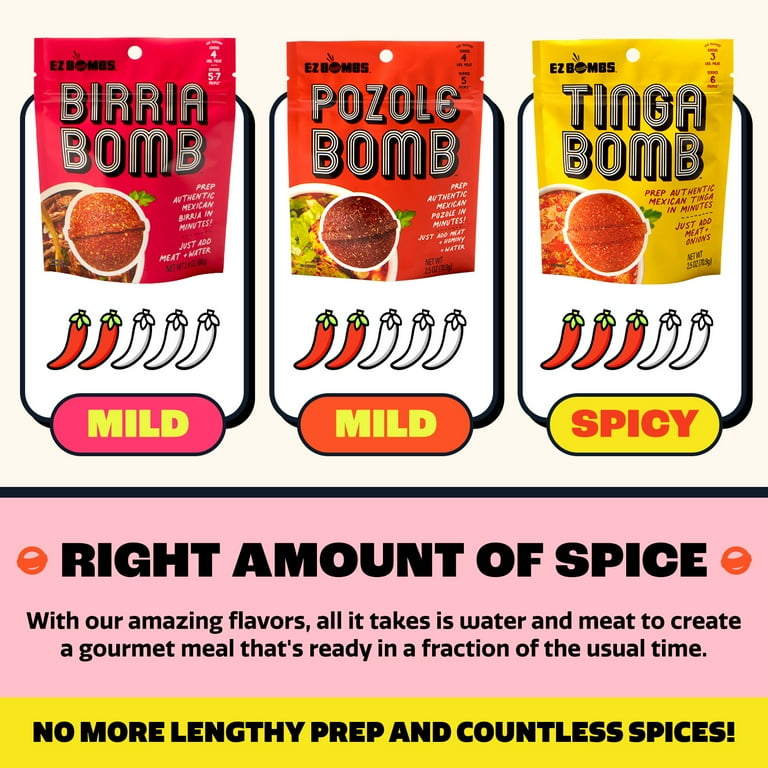 EZ Bombs Birria Bomb Seasoning, 1 Pack – Authentic Mexican Spice EZ Bombs Birria Bomb Seasoning, 1 Pack – Authentic Mexican Spice