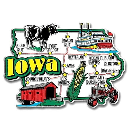 

Iowa Jumbo State Map Fridge Magnet