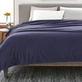 thumbnail image 2 of Comfy Supersoft Fleece Bed Blanket – Lightweight All-Season – Full/Queen Size – Navy, 2 of 8