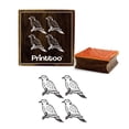 thumbnail image 1 of Printtoo Bird Pattern Wooden Square Rubber Stamp Craft Textile Scrap-booking Stamps-3 x 3 Inches, 1 of 2