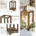 thumbnail image 4 of 1 or 3pcs Rustic Wooden Lantern Candle Holders Set, Farmhouse Floor Lantern with Detachable Candles, Vintage Wood Decorative Lantern for Wedding Table Centerpiece, Holiday Home Decor Gift, 4 of 7