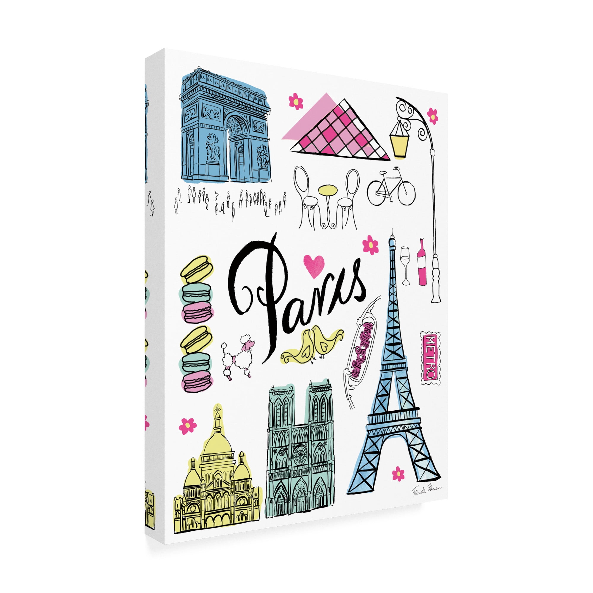 Trademark Fine Art 'Travel Paris White' Canvas Art by Farida Zaman