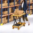 thumbnail image 2 of YIYIBYUS Hydraulic Scissor Lift Table, Single Scissor Hydraulic Lift Table, Hydraulic Lift with Locking Wheels for Material Handling and Transportation 500 Lbs Capacity Yellow, 2 of 17