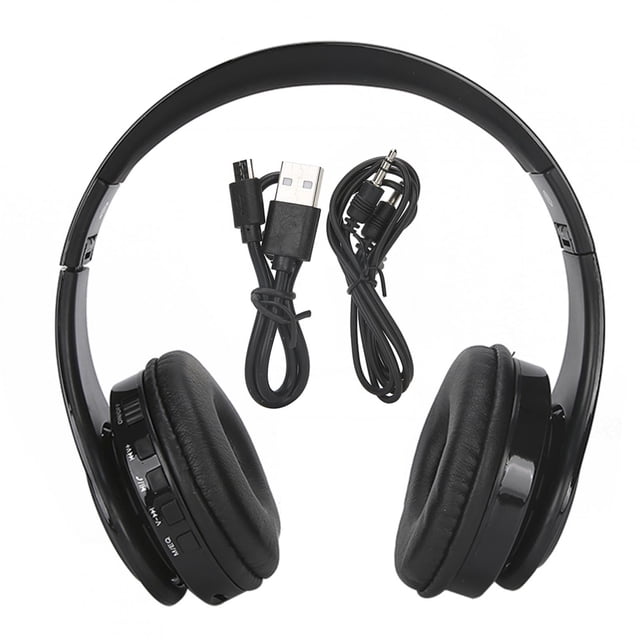 Auriculares estéreo inalámbricos Bluetooth 5.0 con micrófono para juegos, color negro