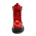 thumbnail image 3 of Boys Girls Waterproof Lace Up Side Zipper Mid Calf Combat Boots Red 11.5 Little Kid, 3 of 7
