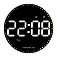 thumbnail image 2 of QTOCIO Horloge Ronde Multifonction avec Télécommande Horloge Murale pour Salon Décoration Maison Horloge Électronique Numérique Horloge Silencieuse Colorée et Intelligente, 2 of 9