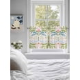 thumbnail image 4 of Half Window Curtain 36 Inches Long, Boho Green Flower Window Treatment Curtain Drapes, Botanical Watercolor Leaf Floral Small Tier Curtains for Bathroom Over Sink, 27.5"x36", 2 Panels, 4 of 7