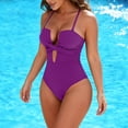 thumbnail image 2 of Aboser Womens One Piece Swimsuit Cutout Full Coverage Bathing Suit Backless Tummy Control Monokini Swimsuits with Removable Bra Pads, 2 of 9