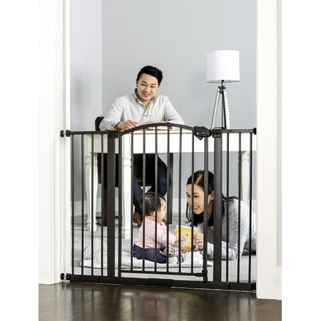 Regalo Extra Wide Easy Step Arched Décor Walk Thru Baby Gate, Pressure Mount Kit and 4 Pack Wall Mount Kit,