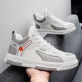 thumbnail image 5 of Men'S Casual Skate Shoes | Lightweight White Sneakers  High Top Fabric with EVA Sole Suitable for All Seasons, Versatile Sports Shoes for Commuting,, 5 of 9