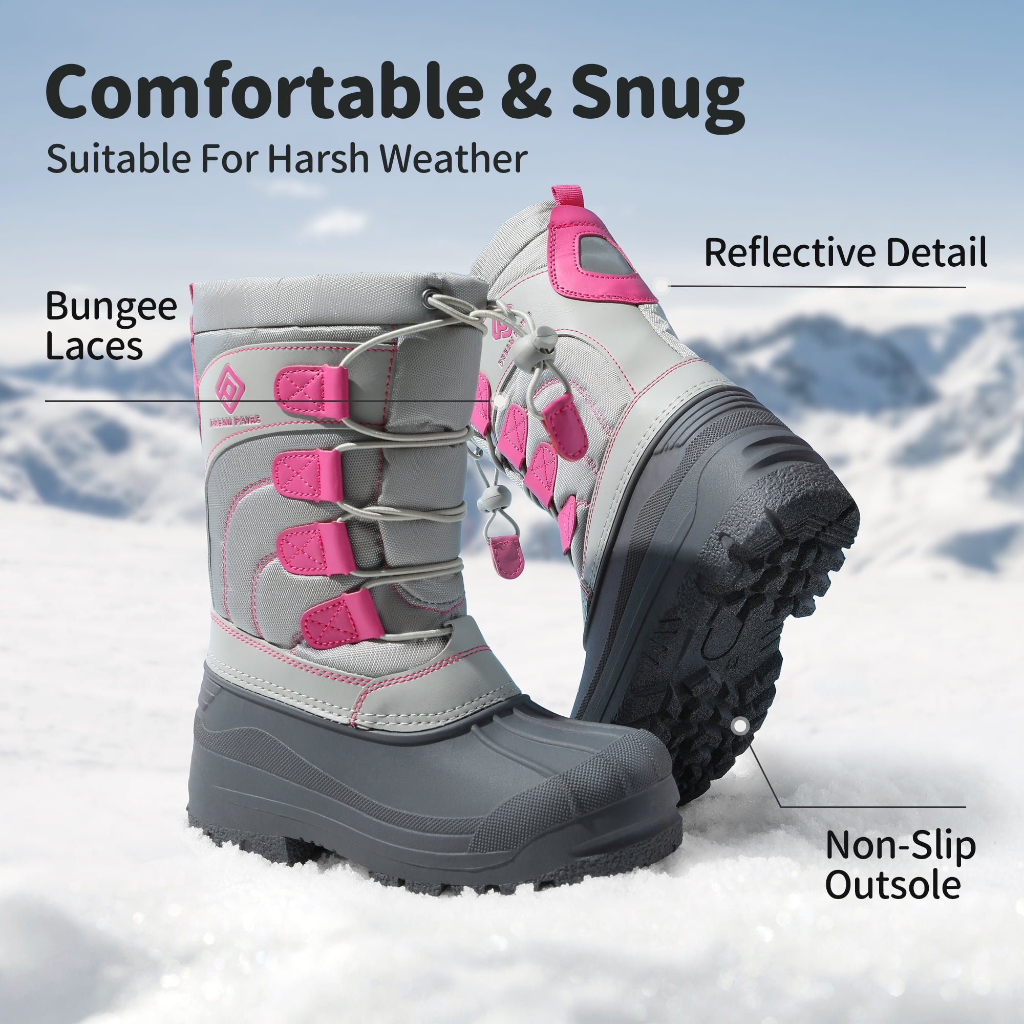 Kids Hiking Boots London Fog Kids' Waterproof Snow Boots Fleece