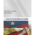 thumbnail image 6 of 4th of July RV Awning Sun Shade Screen 9'X7' USA Flag Stripes Mesh Sunscreen Buffalo Check Wood Grain Awning Shade Screen with Zipper UV Blocker Completed Kits Outdoor Canopy for RV Motorhome Camper, 6 of 7