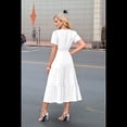 thumbnail image 3 of Vestido de Larga con Cuello en V, Plisado y Mangas Abullonadas, Talla S, 3 of 4