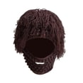 thumbnail image 1 of Gorro de punto con barba, gorro cálido, gorro de invierno para el frío, resistente al viento, gorro de punto para disfraz. Marrón, 1 of 9