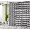 thumbnail image 4 of Ambesonne Abstract Shower Curtain, Hand Drawn Chevron Motifs, 69"Wx75"L, Black and Grey, 4 of 4