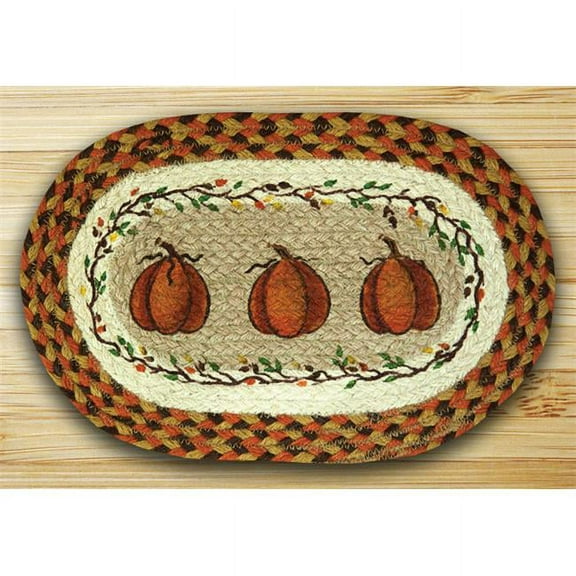 Earth Rugs 81-222HP Printed Oval Swatch - Harvest Pumpkin