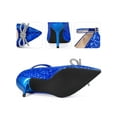 thumbnail image 5 of BLISSFUL STEP Women's Shoes Glitter Stiletto High Heels Pointed Toe Rhinestone Bow Ankle Strap Pumps Royal Blue 8, 5 of 7