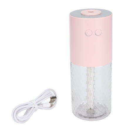 

Portable Pink Desktop Humidifier with Cool Mist and LED Lights - Mini Silent USB Operated for Bedroom or Office