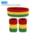 thumbnail image 3 of Uxcell 2 Sport Wristbands & 1 Headband Set Cotton Absorbent Athletic Sweatband Red, Yellow, Green, 3 of 6