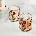 thumbnail image 2 of Yayeee 4 Pack Qtip Holder Bathroom Cotton Swab Canister with Lid Clear Dispenser Set, Cute Cherry, 2 of 6