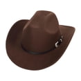 thumbnail image 1 of Sombrero de vaquero occidental, sombrero clásico versátil para disfraz, sombrero protector solar, sombrero de jazz para Estilo A Café, 1 of 9