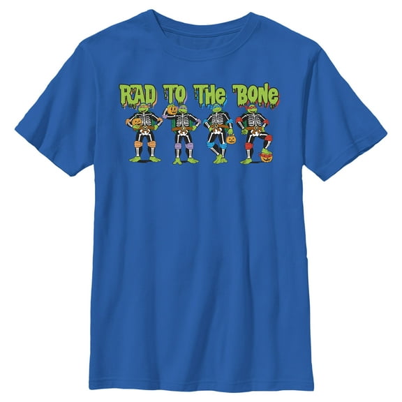 Boy's Teenage Mutant Ninja Turtles Halloween Rad to the Bone  Graphic Tee Royal Blue Medium