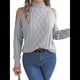 thumbnail image 1 of Suéteres de Mujer con Hombros Descubiertos, Otoño-Invierno 2025, Larga, Suave, Grueso, de Punto , Tops de Jersey. Gris S, 1 of 10
