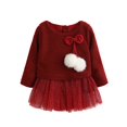 thumbnail image 2 of FRSASU Kids Dress ,Toddler Baby Kid Girls Long Sleeve Knitted Bow Newborn Tutu Princess Dress 0-24M, 2 of 4