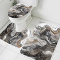 thumbnail image 3 of Black Marble Bath Mat 3 Piece Bathroom Rug Set, Retro Chic Abstract Mottled Texture Art Non Slip Bath Rug Contour Mat and Toilet Lid Cover, Absorbent Shower Mats Soft Bath Rugs and Mats Sets, 3 of 8