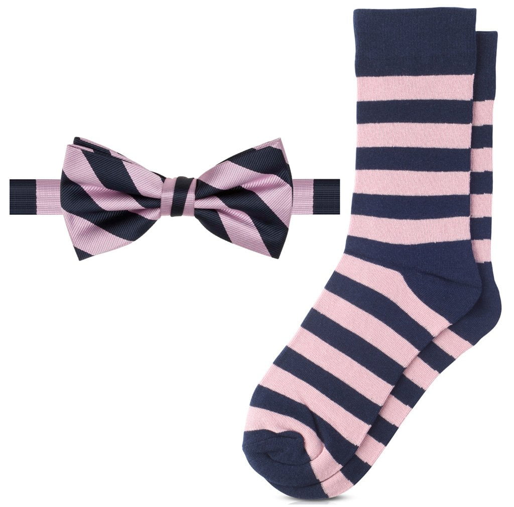 T.M.Lewin Mens Navy and Red Double Stripe Socks 