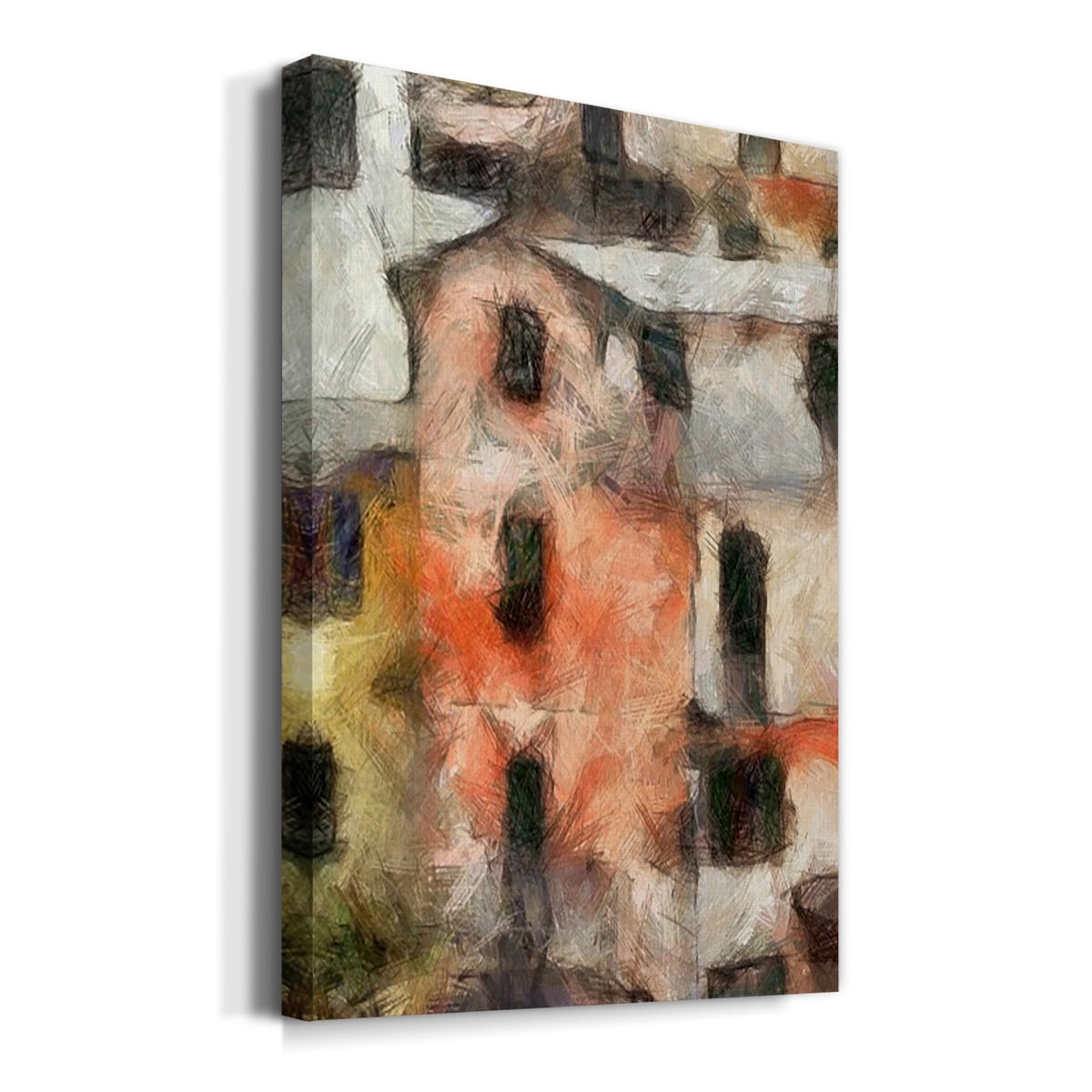Stacked Houses IV Premium Gallery Wrapped Canvas - Ready to Hang