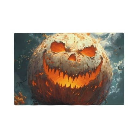 

Table Placemats Set of 6 - Halloween Pumpkin Monster 12x18 In Faux Linen Double Heat Resistant Place Mats Cloth Indoor/Outdoor Placemats Washable Table Mats for Dining Kitchen Party