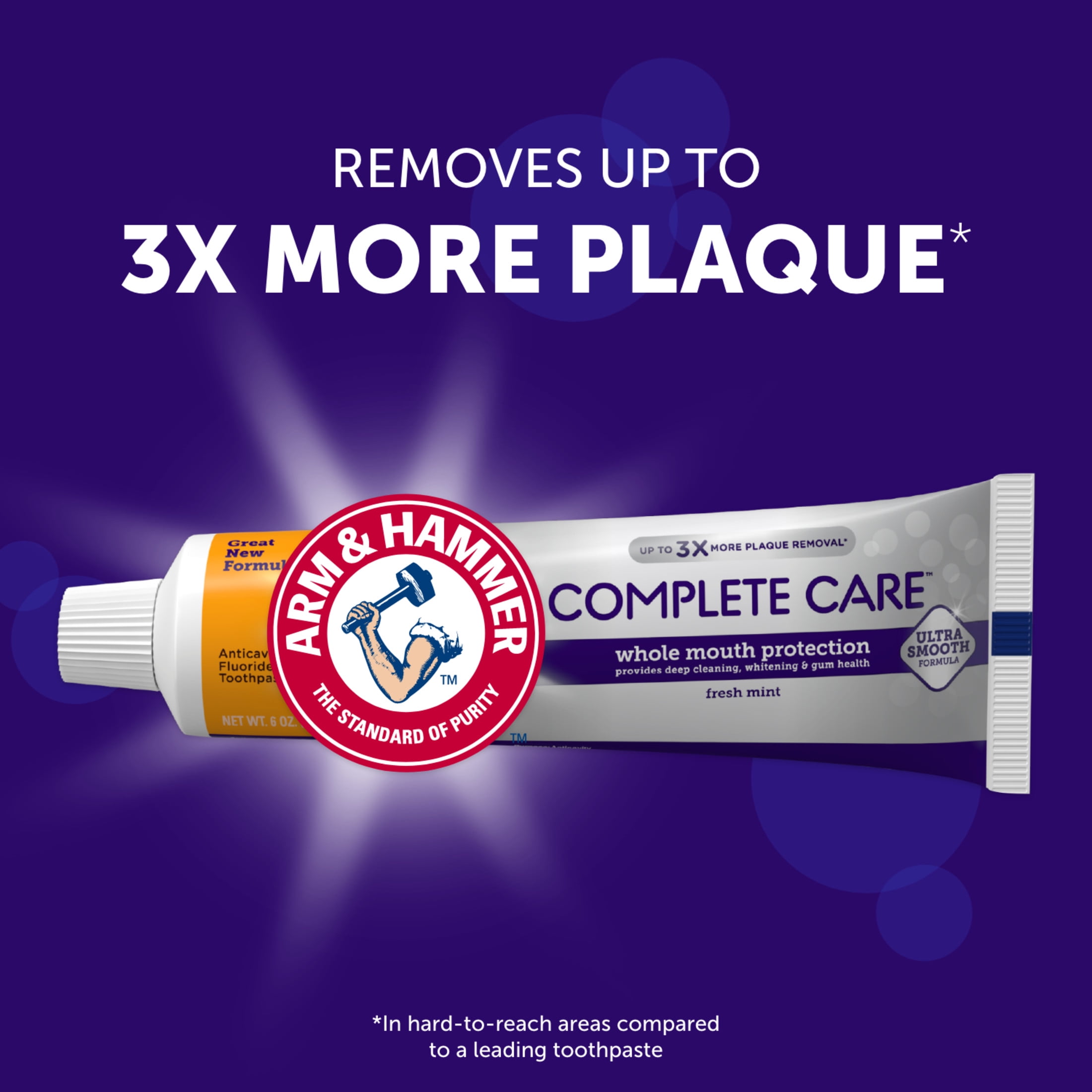 (12 pack) ARM & HAMMER Complete Care Toothpaste, Fresh Mint Flavor, Whole Mouth Protection, 6.0oz Tube