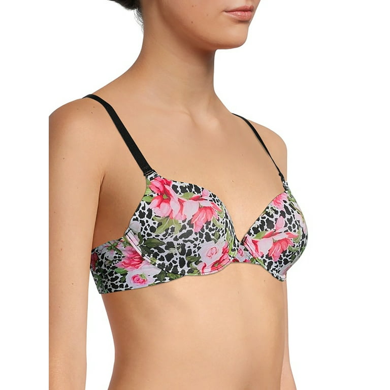 YMI Women's Print and Solid Push-Up Bra Set, 2-Pack 
