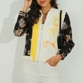 thumbnail image 2 of Veste pour Femmes Mode Femmes Printemps Automne Imprimé Fermeture Éclair Manches Longues Coupe Ajustée Veste, 2 of 7