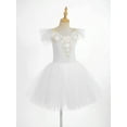 thumbnail image 5 of YiZYiF Girls Sequins Swan Ballet Dance Leotard Dress with Gloves Hair Clip Dancewear, 5 of 7
