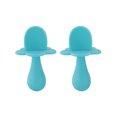 thumbnail image 1 of Grabease Juego de 2 Cucharas para alimentación , 3+ Meses, Ergonómicas, Libre de BPA, Silicon, Aqua, 1 of 4