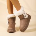 thumbnail image 2 of FRSASU Women's Snow Boots Anti-Slip Mid-calf Winter Boots Faux Fur Lined Winter Comfortable Suede Snow Boots Khaki, 2 of 9